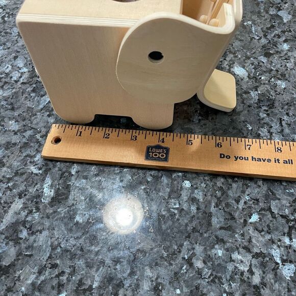 Montessori Elephant Coin Box with Ball by iGRATENS | Wooden Toy for Baby 6M+ - Picture 6 of 10